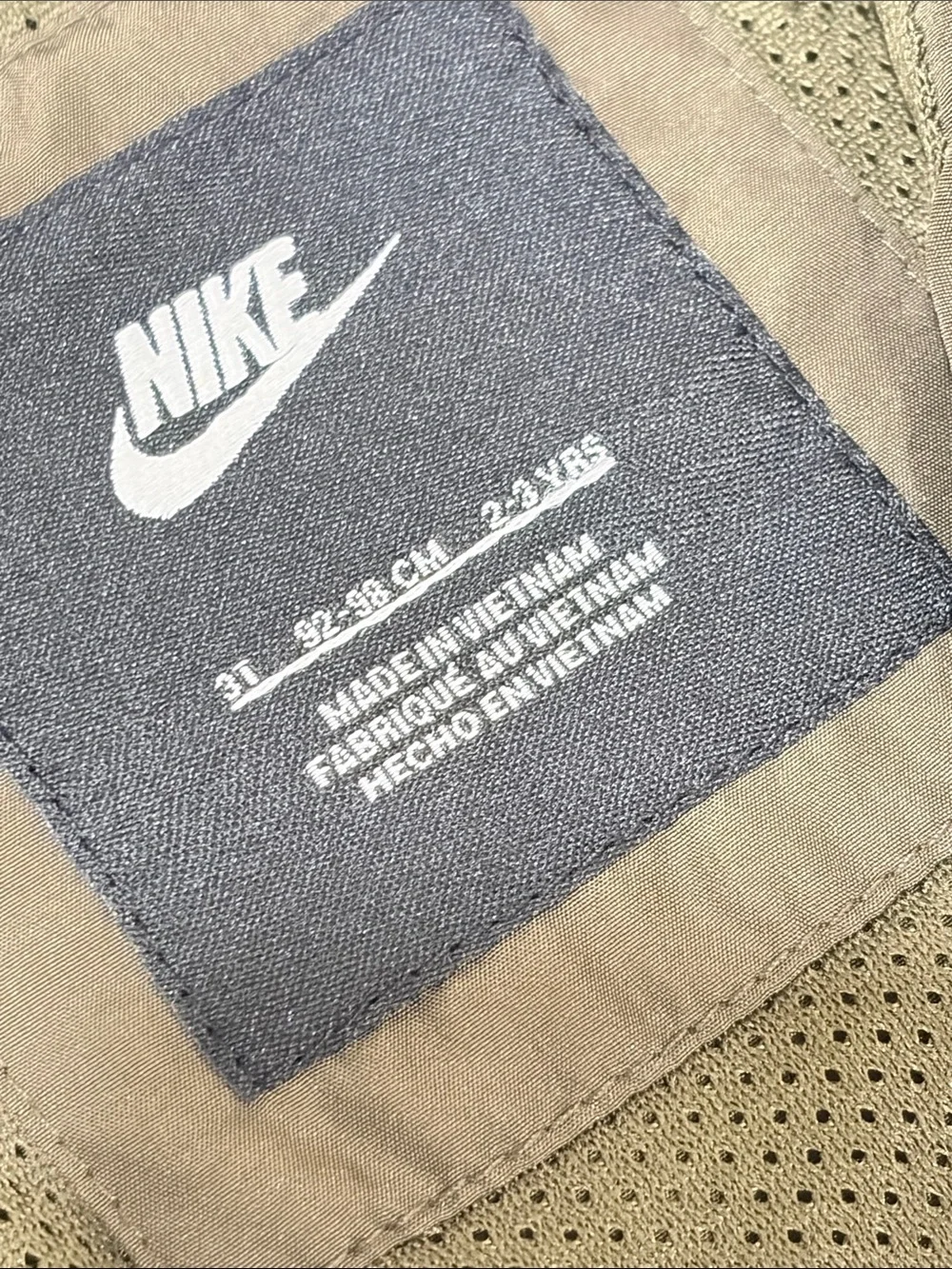 Nike Kids Olive & Tan Hooded Windbreaker